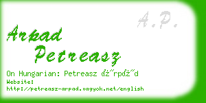 arpad petreasz business card